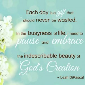Take time for God's beauty